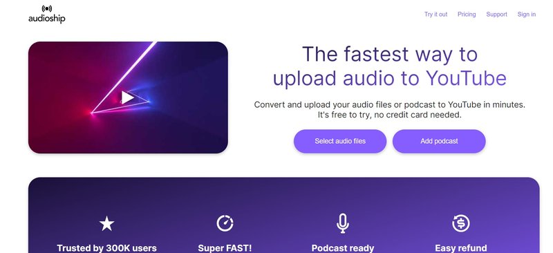 Audioship.io homepage