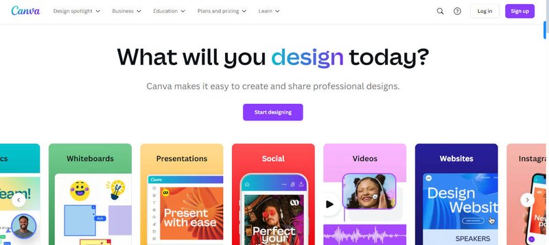 Canva Homepage