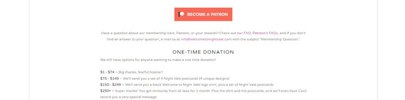 Night Vale’s donation page