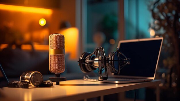 Image of a podcast kit ready for use