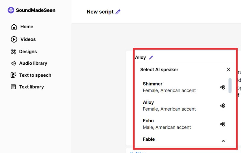 Multiple voice options on SoundMadeSeen&#x27;s TTS tool