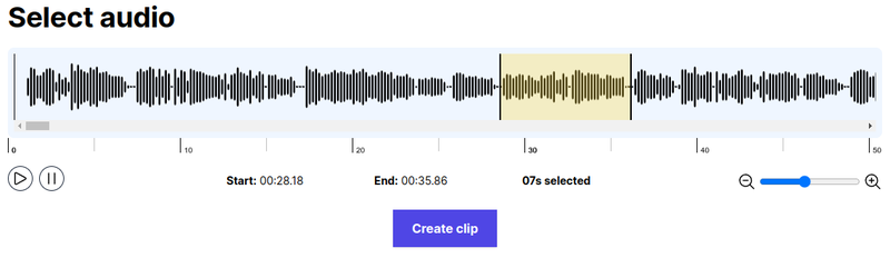 Waveform editor - selecting audio