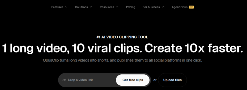 OpusClip Homepage