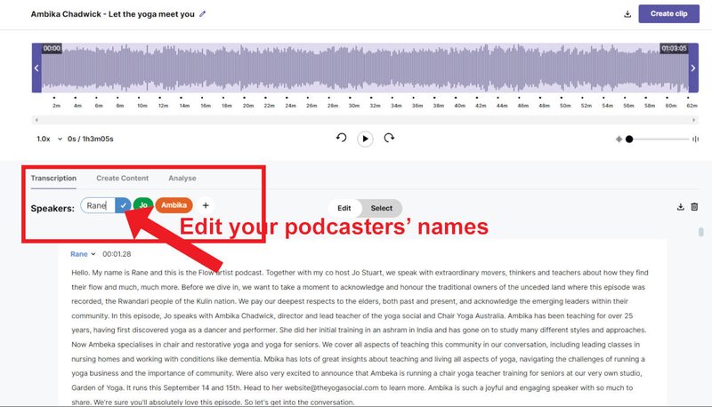 Edit your podcasters names