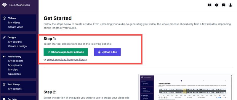 Upload a file on SoundMadeSeen