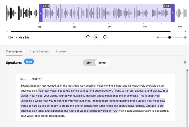 How to use select mode to select your audio