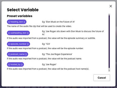 SoundMadeSeen&#x27;s select variable dialog